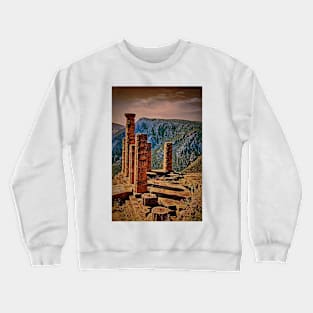 Greece. Delphi. The Ruins of Temple of Apollo. Crewneck Sweatshirt